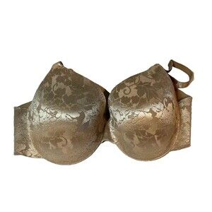 Soma Beige Vanishing Back Full Coverage Underwire Lace Bra SZ 38DD